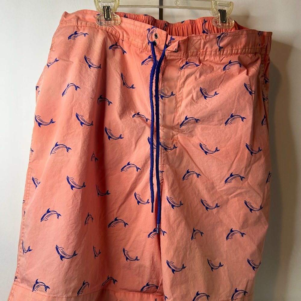 Polo‎ Ralph Lauren Swim Trunks. Coral with dolphins. Size XL